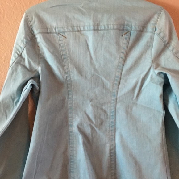 ECU Seafoam Blue or Turquoise Fitted Denim Jacket. - Picture 3 of 8